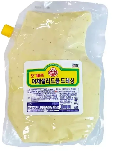 오뚜기 오쉐프 야채샐러드용드레싱 (스파우트팩), 3kg, 1세트
