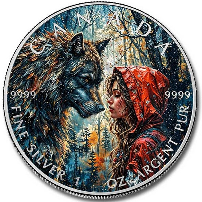 2025년 캐나다 메이플리프 빨간 망토 테마 1온스 컬러 커스텀 실버코인 수집용 실물자산 은테크 은화