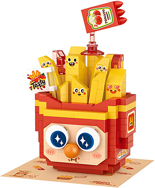 LOZ 나노블럭 미니블럭 캐릭터 베이비 야옹, 22.후렌치후라이, 1개