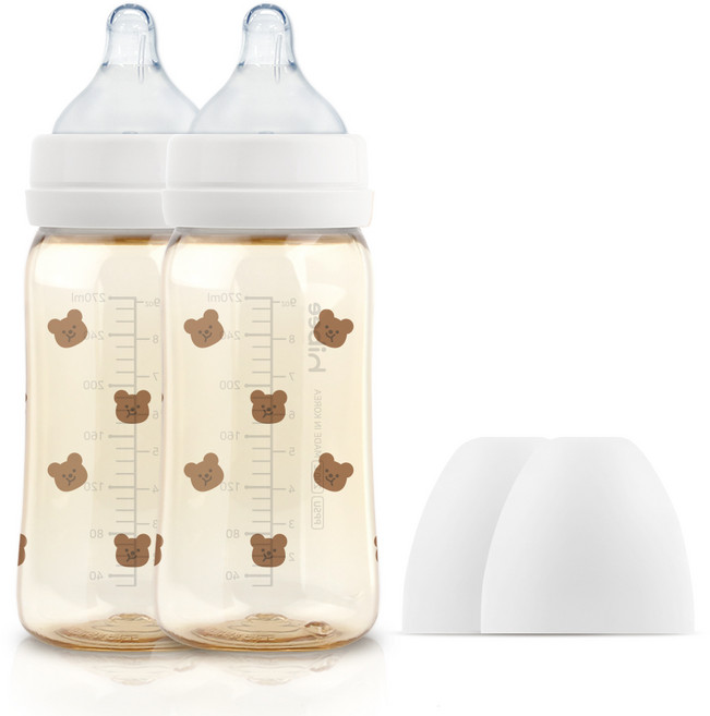 하이비 PPSU 에잇벤트 배앓이방지 볼빵곰 젖병 270ml 트윈팩, 볼빵곰 화이트, 1세트