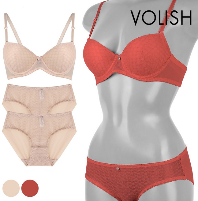 볼리쉬 여자속옷 빅사이즈 처진가슴 보정브라1+팬티2 세트 241040SS