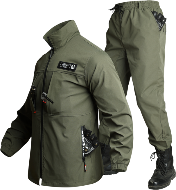 ANYOU 남자 춘추 작업복 방풍 방수 스판 정비복 등산복 낚시복 스포츠 상하의 세트