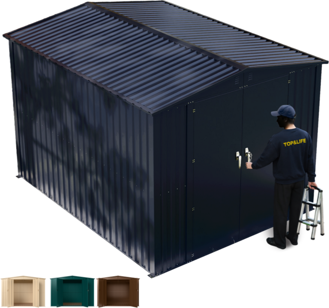 탑앤라이프 뉴그랜드-롱[세로형] 콜드그레이 조립식창고/야외창고/농막/이동식창고/전원주택창고/정원창고/조립창고/창고, (고강도플라스틱데크) 제외, (솔리드방수코팅보드) 제외, (LED동작감지센서등) 제외