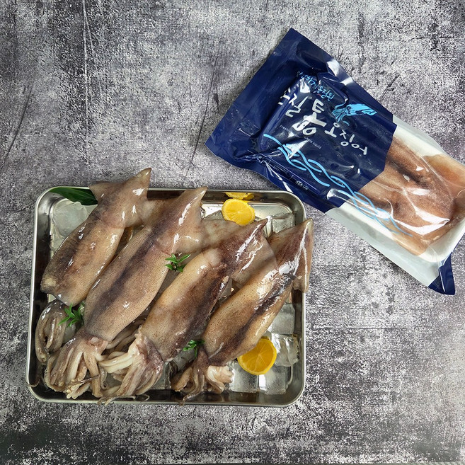 손질 통오징어 손질오징어 1.1kg (220gX5팩/총 10마리) 오징어볶음 내장 눈 입 제거, 1개, 1.1kg (220gX5팩)