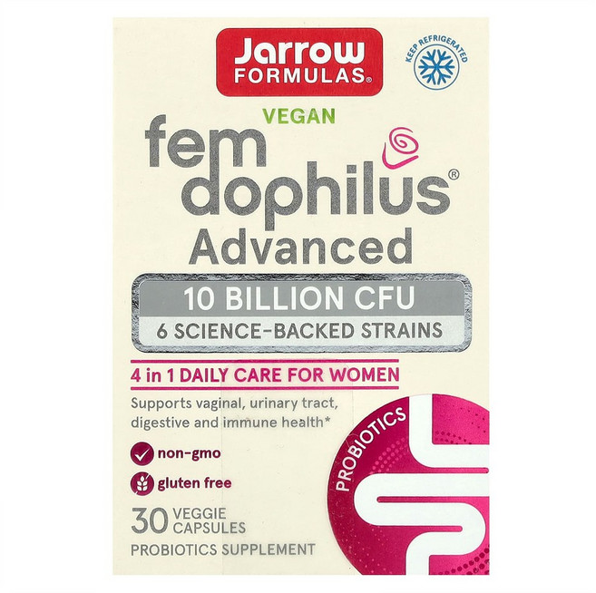 Jarrow Formulas 펨 도피러스 어드밴스드 유산균 100억 CFU 30캡슐(냉장보관용), 1개, 30정
