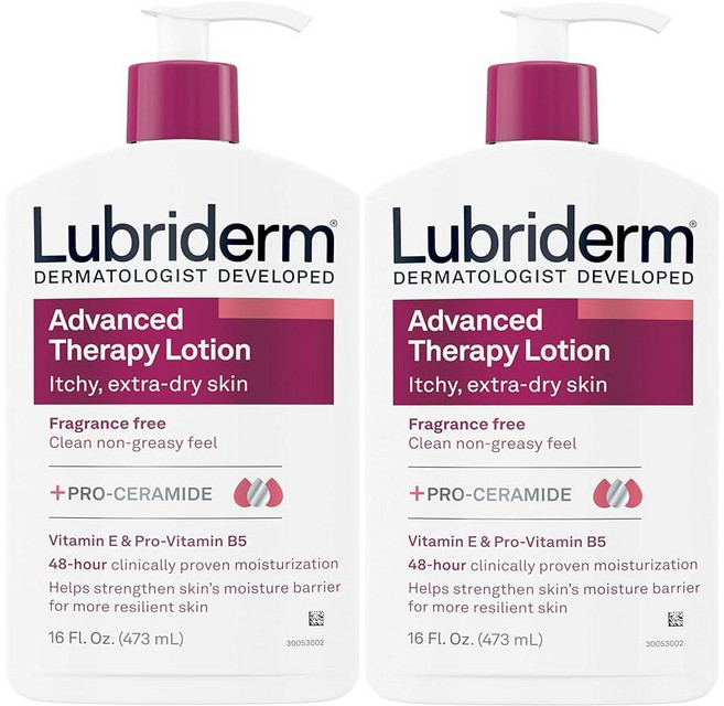 루브리덤 어드밴스드 테라피 로션 디플리 하이드레이트 엑스트라 드라이 스킨, 473ml, 2개