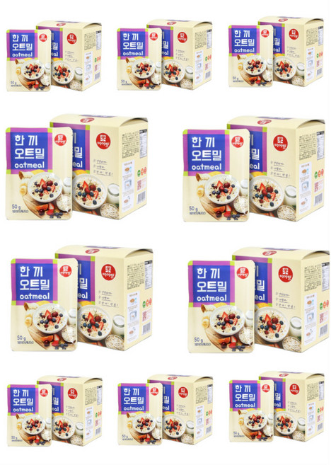 두보식품 한끼 오트밀 50g 10개 10박스 총100개 추천 선물 학생 간편식 다이어트 간식 귀리 슈퍼곡물
