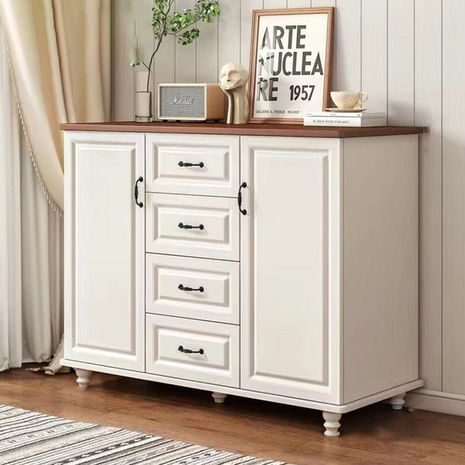 다용도 거실 주방 수납 정리장 예쁜 침실 드레스룸 서랍장, 진한 갈색 + 흰색(D)