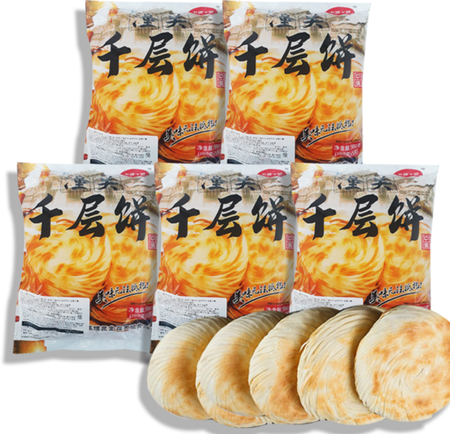 아침식사대용 간식 간편음식 천층병 밀가루떡 500g(100g*5개)/봉, 500g, 5개