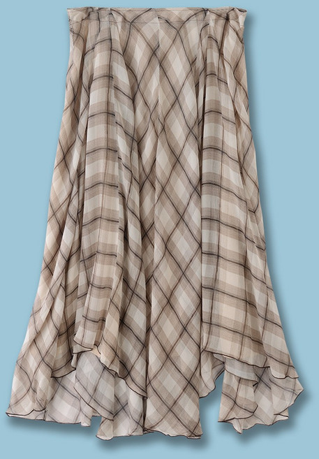 【法式垂感】半身裙 格紋裙 中長裙 百褶裙 傘裙 A字裙 棕色格紋 高腰顯瘦 飄逸靈動 春夏通勤度假穿搭