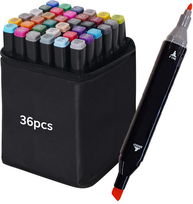 트윈마카펜 디자인 미술용 애니메이션 마카펜 마커 세트 24색 36색 48색 60색 80색, 1개, 36개
