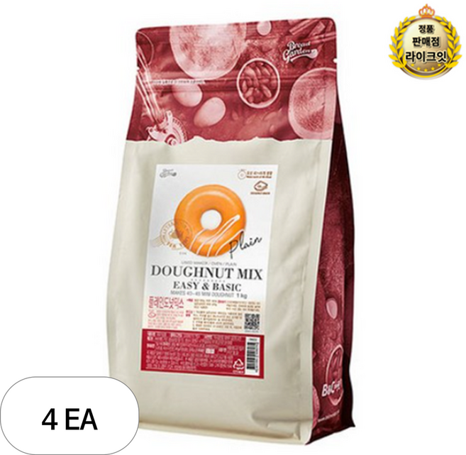 브레드가든 플레인도넛믹스, 1kg, 4개