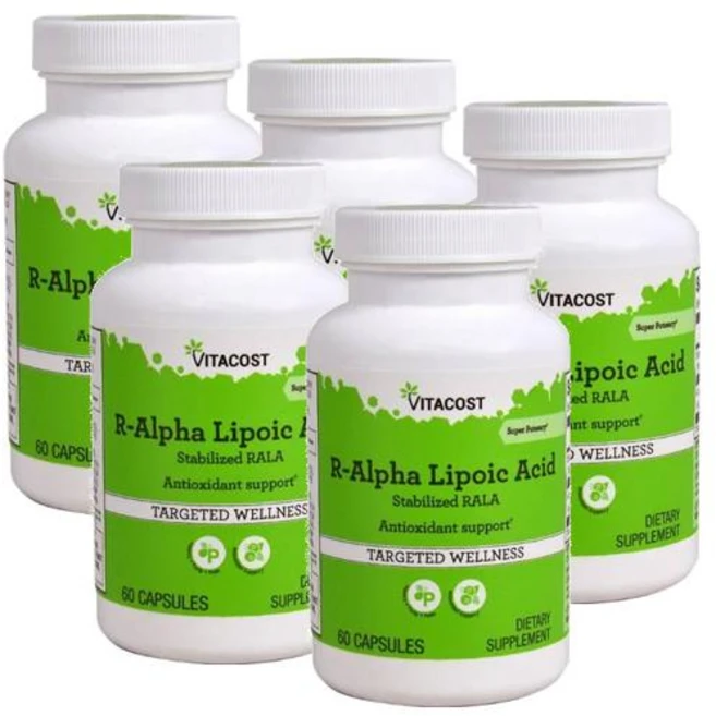 비타코스트 R-알파리포산 210mg 캡슐 Vitacost R-Alpha Lipoic Acid Stabilized RALA, 5개, 60정 - 쿠팡