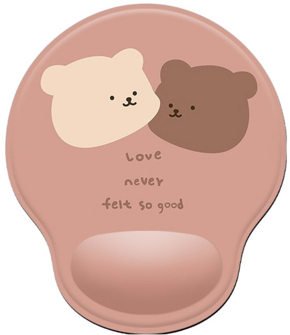 머니풀 귀여운 곰돌이 손목보호 마우스패드, 커플 베어, 2개