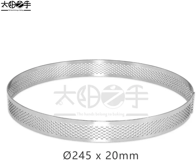 245X20MM 원형 천공 에그 타트 파이 만들기 304 몰드 타르트 스틸 스테인레스 라운드, 둥근, 245x20mm 1pcs, 1개
