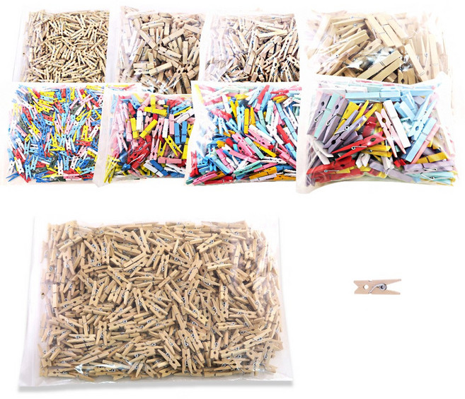 유니아트 나무집게 소 500p, 원목, 1개