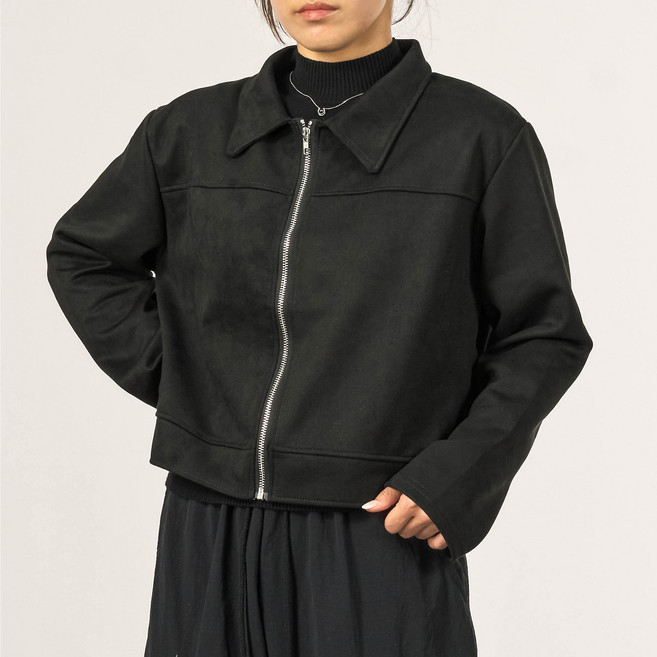 66inch 여성 크롭 스웨이드 가을 자켓