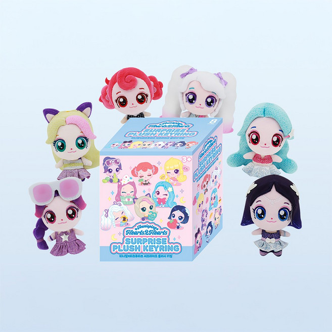 티니핑 X 하츠투하츠 서프라이즈 플러시 키링 랜덤 봉제인형키링 8종 중 1종 굿즈 장난감, 1개