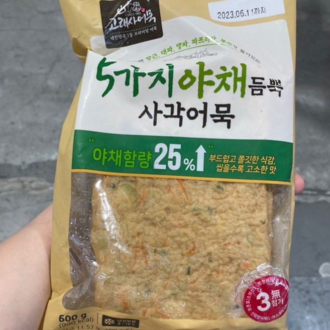 고래사 5가지 야채 듬뿍 사각어묵, 600g, 1개