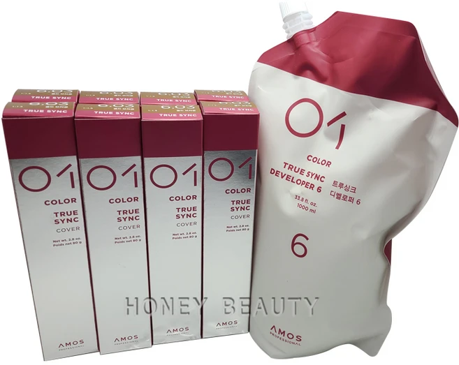 아모스프로페셔널 트루싱크 염색약 80g 8개 + 산화제 1000ml 포함 5.0 밤색, 1개 - 쿠팡
