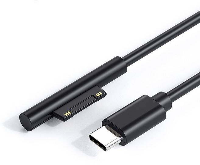 1.5m USB c형 전원 공급 장치 어댑터 65W 3A PD 마이크로 소프트 서피스 프로 7/6/5/4/3 북/북 2 용 고속, 01 Black