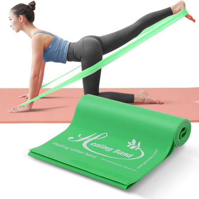 라텍스 밴드 풀업 중급용 홈트레이닝기구 어깨 근력운동 고무탄력 헬스 운동기구, 그린, 1개