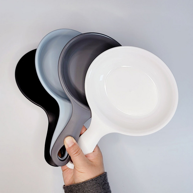 리빙안 손잡이 앞접시 먹방 유투버 캠핑 접시, 앞접시(그레이), 1개