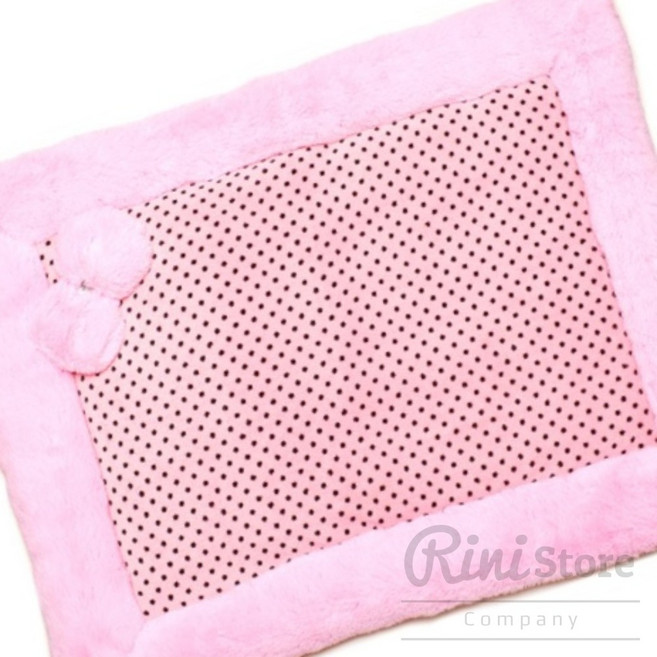 리니펫 패리스독 리본 매트 미디움 강아지침대방석, 블루