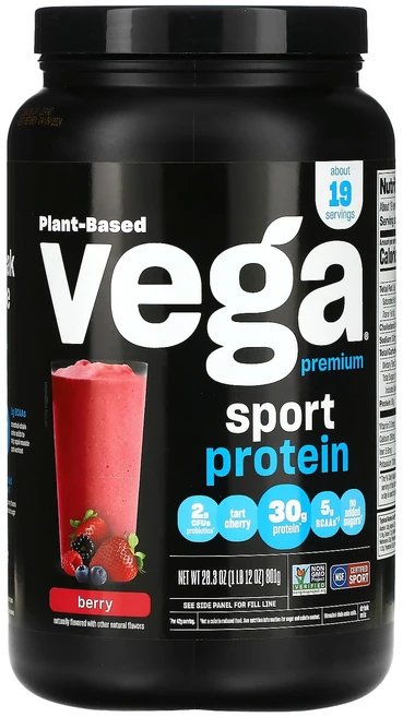 베가 Sport 퍼포먼스 프로틴 파우더 베리 801g(28.3oz), 1개, 801g, 801g - 쿠팡