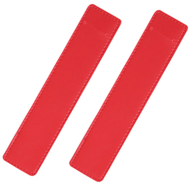 레더 가죽 볼펜 케이스 파우치 18컬러 필통 샤프 보관 포장, 2개, 레드