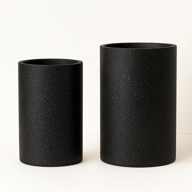 모던레시피 높은 원형 시멘트 테라조 화분 시리즈 / 모던 감성 실내 인테리어 중형 대형 화분, 1개, 블랙테라조
