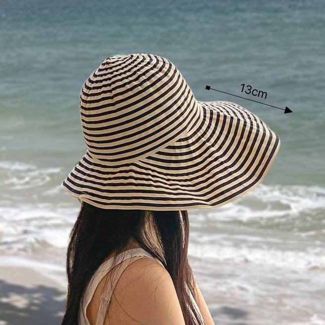 리듬 여성 챙넓은모자 여름 햇빛가리개 비치