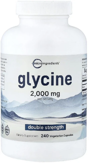 마이크로인그리디언츠 글리신 2000mg 더블 스트렝스 Glycine 베지캡슐 240정, 1개 - 쿠팡