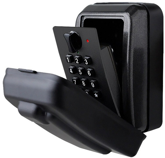 SL16 密碼鎖鑰匙盒 鋁合金材質 安全保護, 黑(壁掛式), 1個