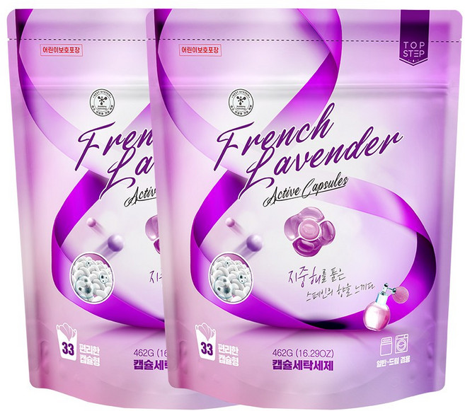 [탑스텝] 캡슐 세탁세제 프렌치라벤더 33캡슐, 33개입, 2개