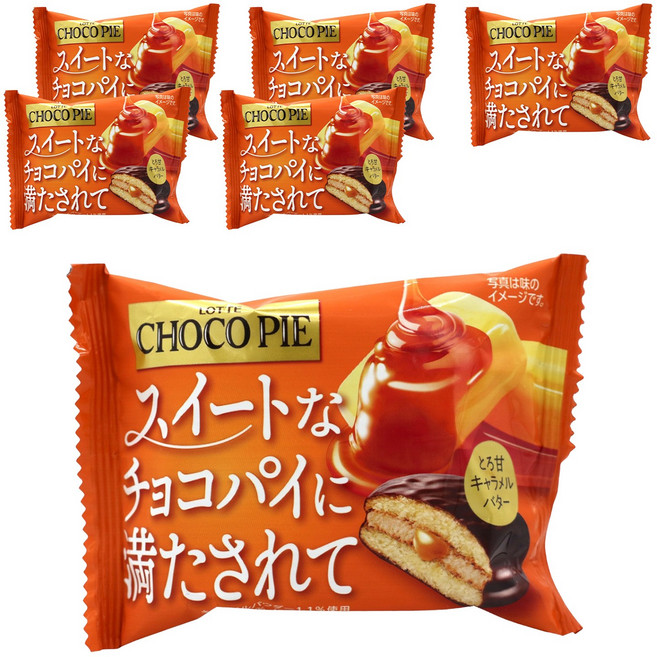 LOTTE 日本樂天 巧克力派 柔軟香甜焦糖奶油口味, 6個, 37g