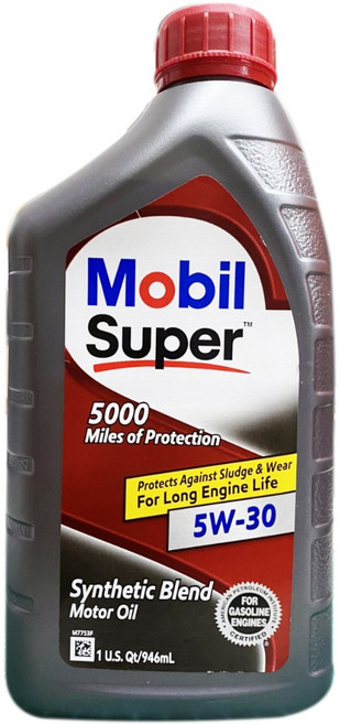 美孚 MOBIL Super 5000 合成機油系列 946ml 引擎保護、減少油泥、提升燃油經濟性, 1個, 5W30 #7024