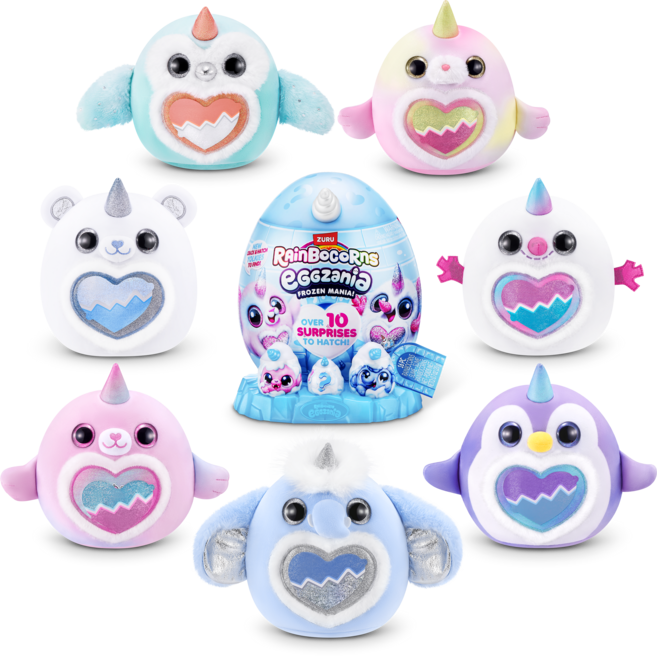 레인보우콘 에그자니아 프로즌 매니아 애착 모찌 봉제 유니콘 고양이 강아지 동물 인형, 1개