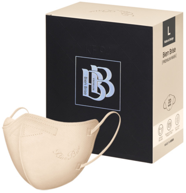 비앙브리제 프리미엄 방역용 마스크 대형 KF94, 25개입, 1개, 내츄럴 베이지