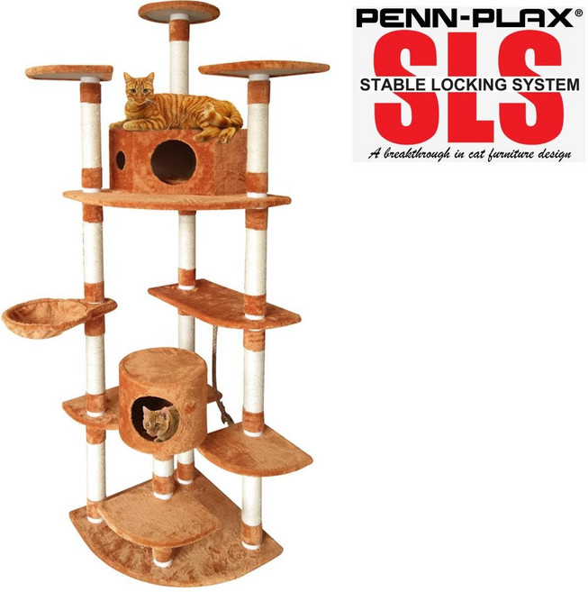 Penn Plax 냉난방 포켓 SLS 대형 초고층 캣타워 ORANGE, 1개