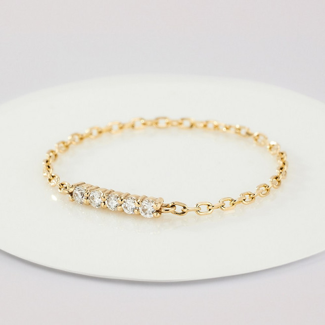 준주얼리 14K 랩 그로운 다이아몬드 체인 반지 JPBDR482 데일리 심플 체인 반지 옐로우골드 생일선물 기념일선물 친구 우정링 열송이 반지 추천