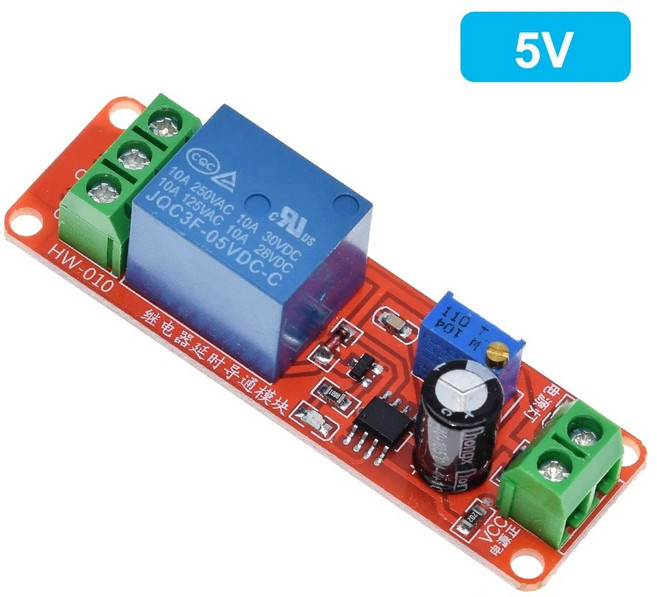 DC 12V 타이머 지연 릴레이 실드 모듈 NE555 타이머 스위치 조정 가능한 컨트롤러 모듈 0 ~ 10 초 0 ~ 10 초 자동차 발진기 전자 부품 액세서리 소스, 5V