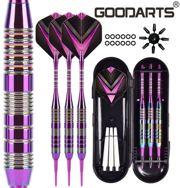 고급 개인 다트핀 18g 전문가 21g 입문, 멀티컬러 퍼플 3개입, 1개