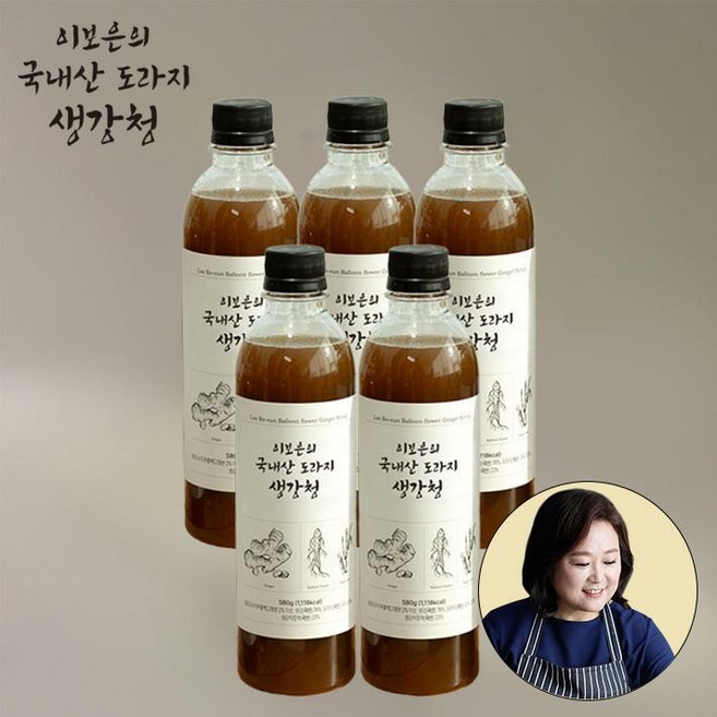 이보은의 국내산 도라지 생강청 580g x 5병, 5개, 580ml