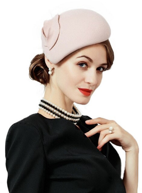 FS 우아한 FASCINATOR 더비 모자 여자용 양모 필 박스 블랙 핑크 숙녀 여자 빈티지 교회 펠트 페도라 결혼식
