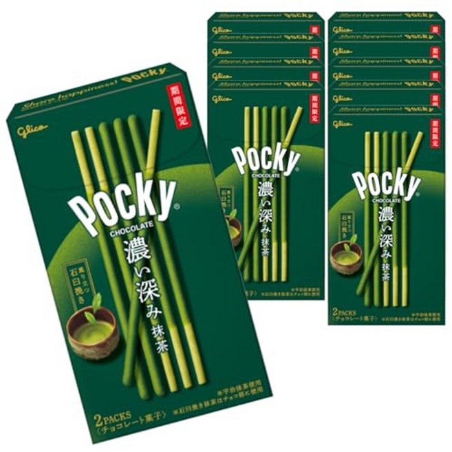 포키 말차맛 녹차빼빼로 진한 녹차맛2봉 10개 애자키 글리코