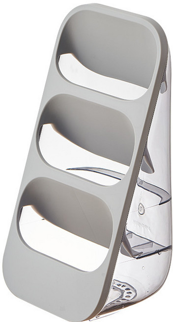 [1+1] 수저통 3단 수저 꽂이 커트러리 물빠짐 정리함, 2개, 그레이