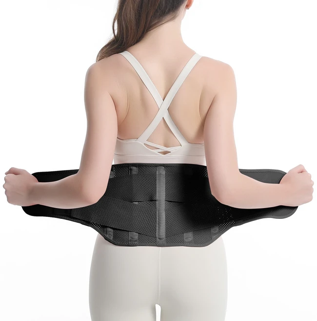 몸매 교정 + 지지대 기능 겸용 얇고 통기성 좋은 허리보호대, 검정, 1개 - 쿠팡