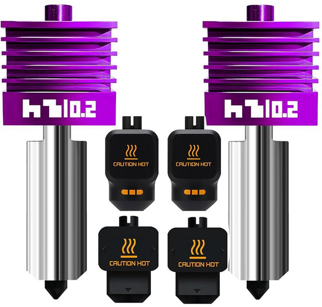 2PK Anti‑Clogging MPVD Hotend 0.2mm for Bambu Lab X2D/P2S/H2D/H2C/H2S/A1/A1mini Nozzle Nano-Coatin