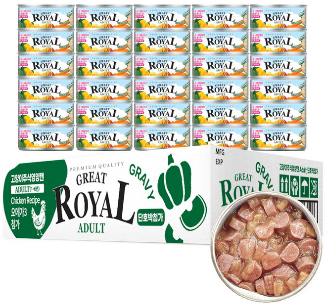 펫스토리로얄 어덜트 고양이 그레이트 그레이비 주식캔, 닭+호박, 60g, 30개